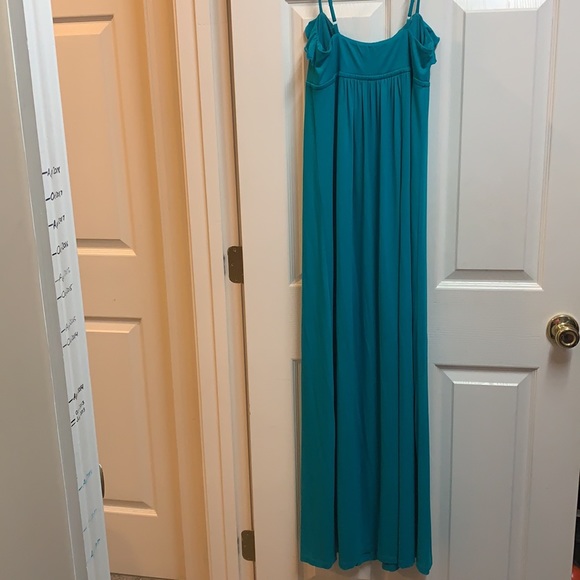 London Times teal ruffle maxi dress - Picture 4 of 5